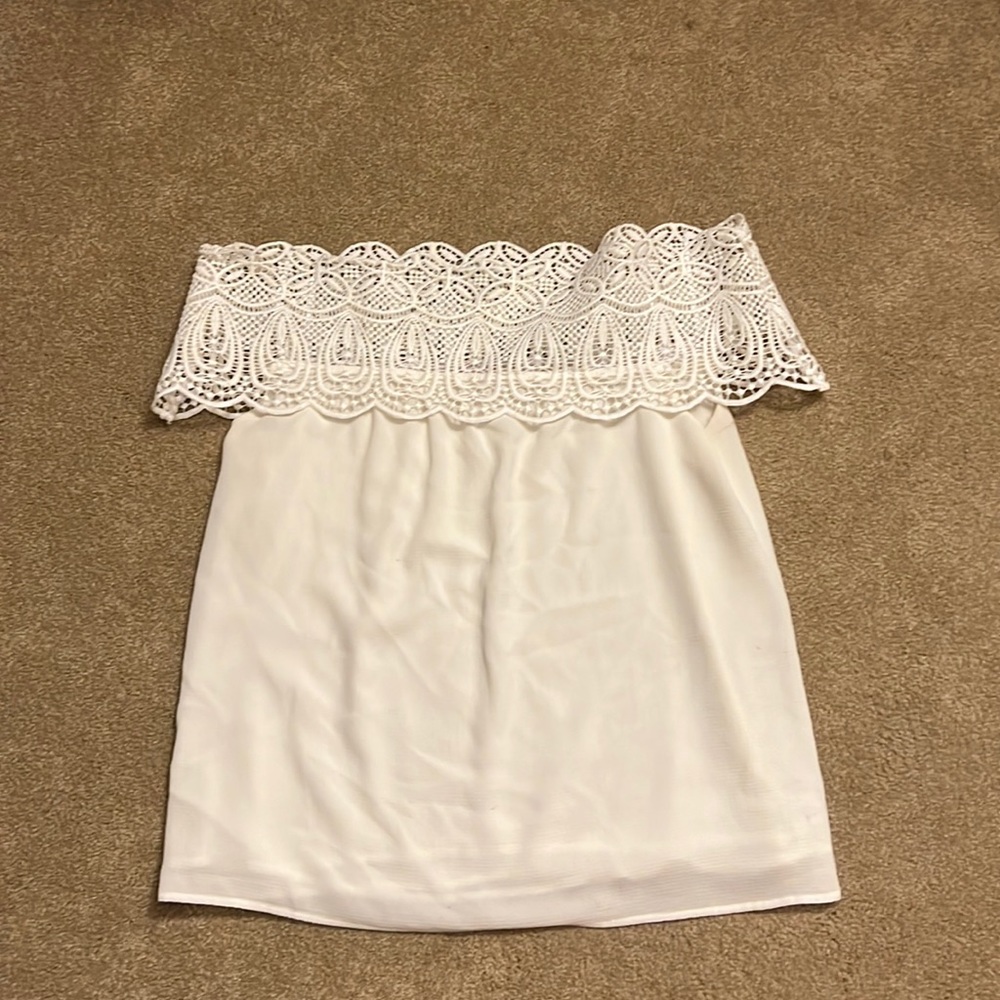 Off the shoulder white top